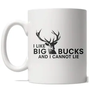 I Like Big Bucks Mug Funny Deer Hunting Fathers Day Coffee Cup - 11oz Funny Coffee Mugs Ceramic Printed Drinkware Cup I Like Big Bucks Mug Funny Deer Hunting Fathers Day Coffee Cup - 11oz Funny Coffee Mugs Ceramic Printed Drinkware Cup