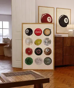 [SALE UP TO 50]Vintage Retro Print, Trendy Wall Art, Retro Collage Wall Art, Trendy Dorm Decor, 8 Ball Print