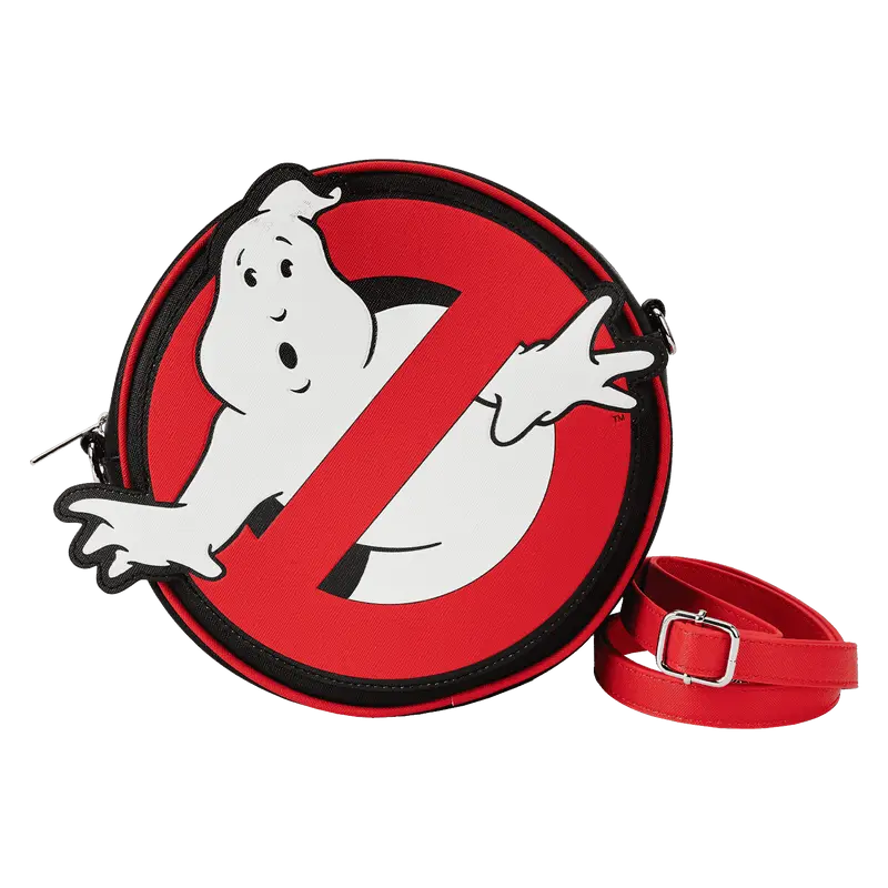 Loungefly Men's Ghostbusters Logo Crossbody Bag - Casual Shoulder Purse, Fashion Crossbody Handbag, Back Print With Movie Nods, Glow-In-The-Dark Ghost Adds Drama, Crossbody Purses