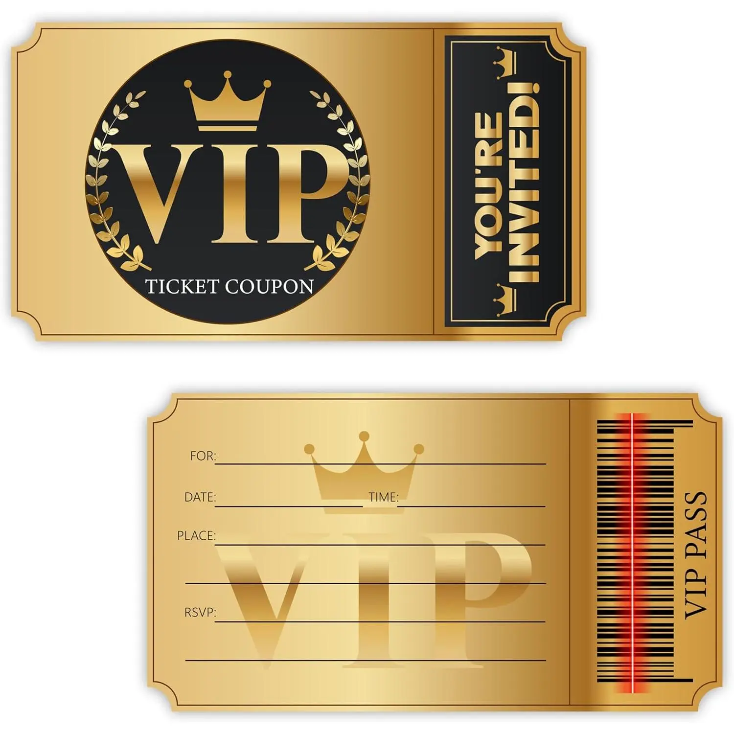 Double-Sided Design Birthday Party VIP Invitations, Movie VIP Party Invitation Cards, Movie Night Party Invitation Cards, Set of 30 with Envelopes