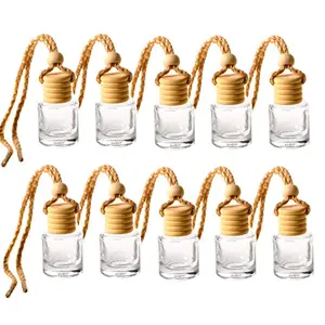 10 count   Glass Pendant Perfume  Bottle Refillable  Diffuser Air Fresher Ornament Vials