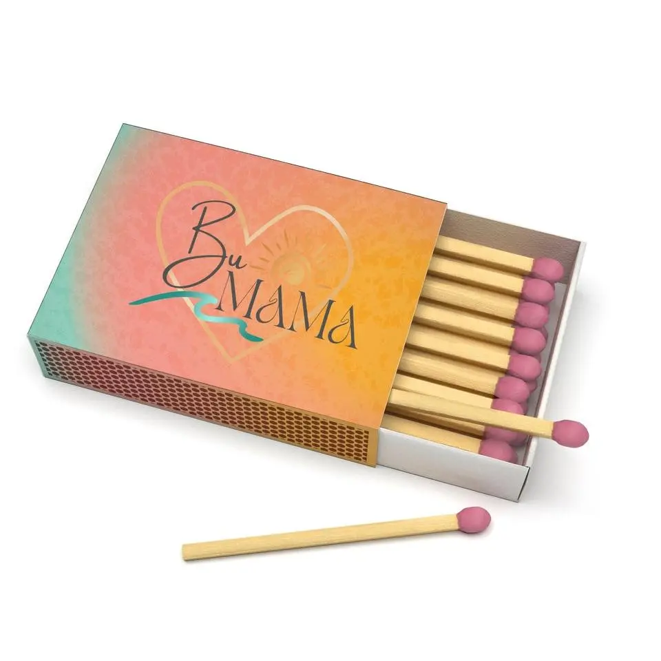 Pink Tip Safety Matches with Decorative Match Box – Stylish Candle Lighting Accessory for Home Decor & Gifts