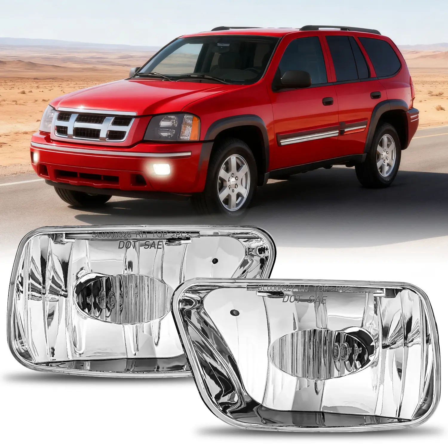 Nilight Fog Lights Assembly Compatible with 2002 2003 2004 2005 2006 2007 2008 2009 Chevy Trailblazer 2003-2008 Isuzu Ascender Bumper Lights w/12V 27W Bulbs (NOT Fit 2007-2009 TRAILBLAZER SS Models), Includes 12V Bulbs, Vehicle, Replacement, Car Accessori