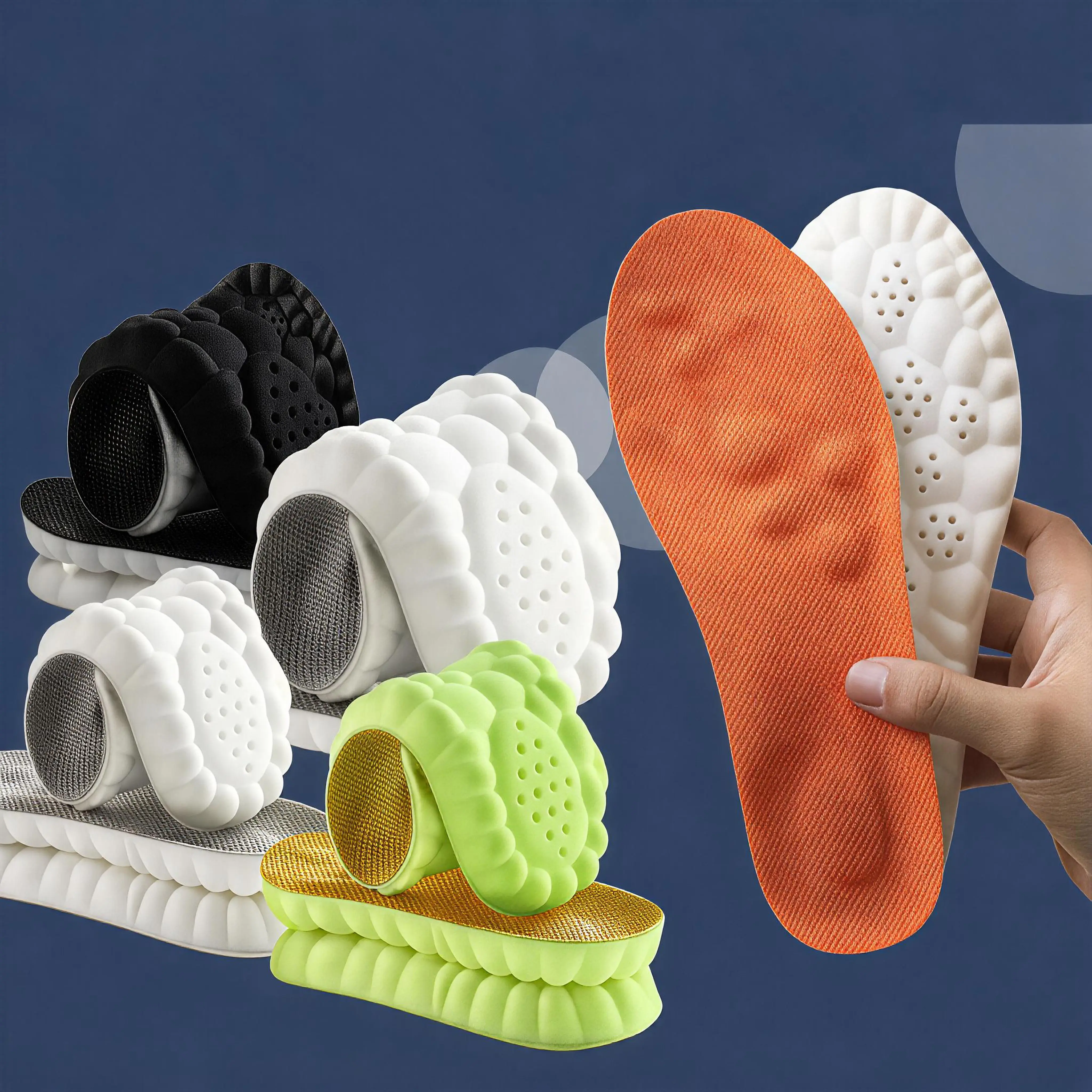 High-Performance Basketball Shoe Lining with Viscoelastic Core, Breathable Moisture-Wicking Outer Layer, Bumpy Texture, Cushioned Non-Slip Sole - Supports Vertical Jumping, Quick Stops - Protects Ankles for Competitive Matches #backtoschool, Cushioned Sol