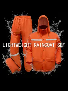 Waterproof raincoat and pants set, suitable for mountaineering, hiking, hunting, lightweight waterproof outdoor raincoat, foldable with storage bag, ultra light and breathable hiking rain gear set