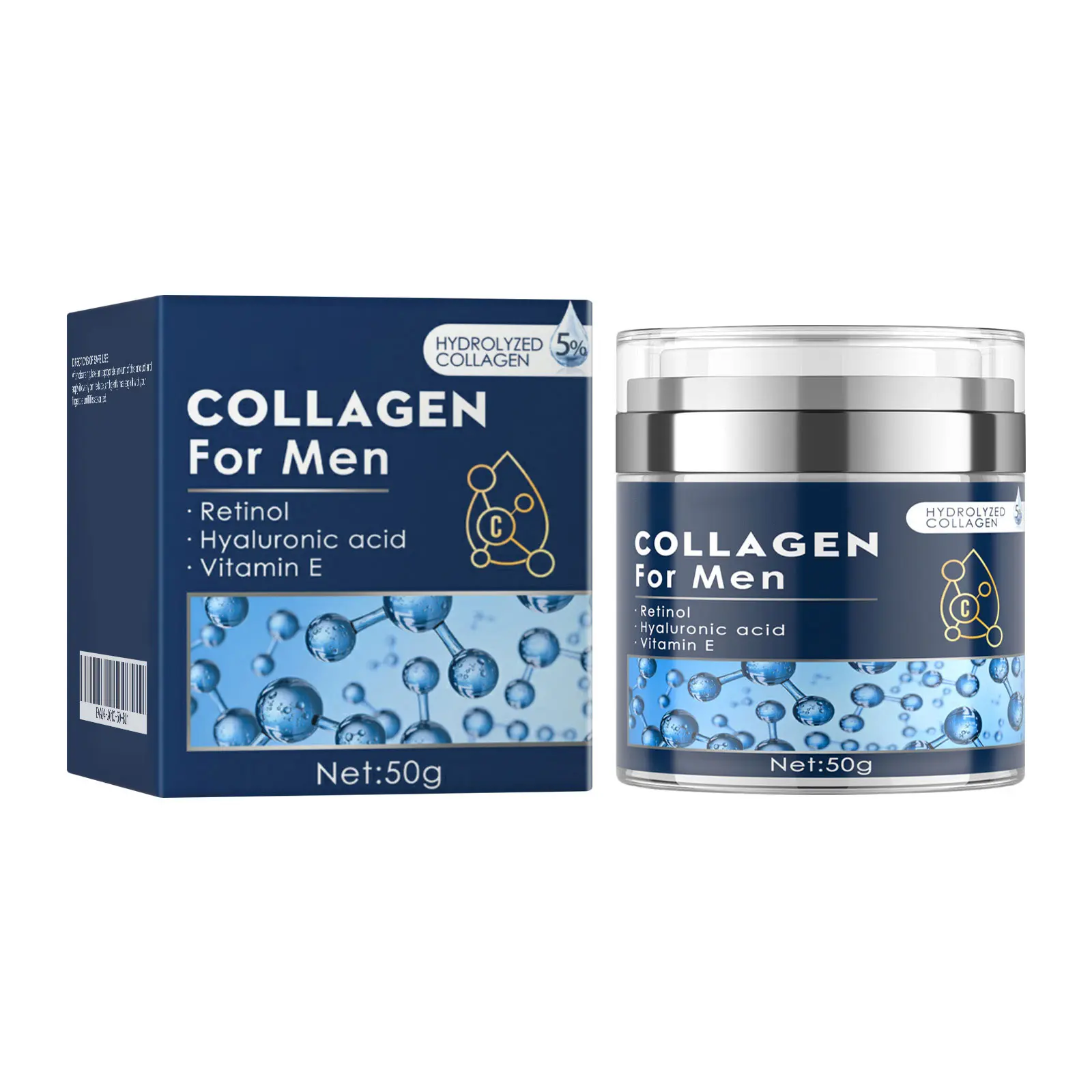 1/2PCS Collagen Cream for Men – Anti-Aging Face Moisturizer with Retinol & Hyaluronic Acid, Smooth, Hydrate, Moisturizing, Handy, Men's Essentials Firming Daily Hydrating Skin Repair Moisture