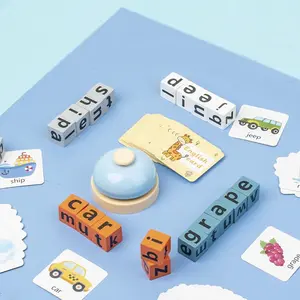 Wooden Spell Word Toy, 1 Set Letter Cognitive Challenge Memory English Word Game, Early Learning Educational Toy for Children