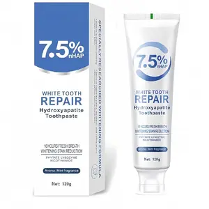 7.5% hydroxyapatite toothpaste, provides advanced enamel protection, repairs enamel, Fluoride-Free - Deep Cleaning, refreshing mint whitening toothpaste