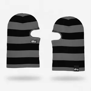 Knit Balaclava - Black and Grey Stripes