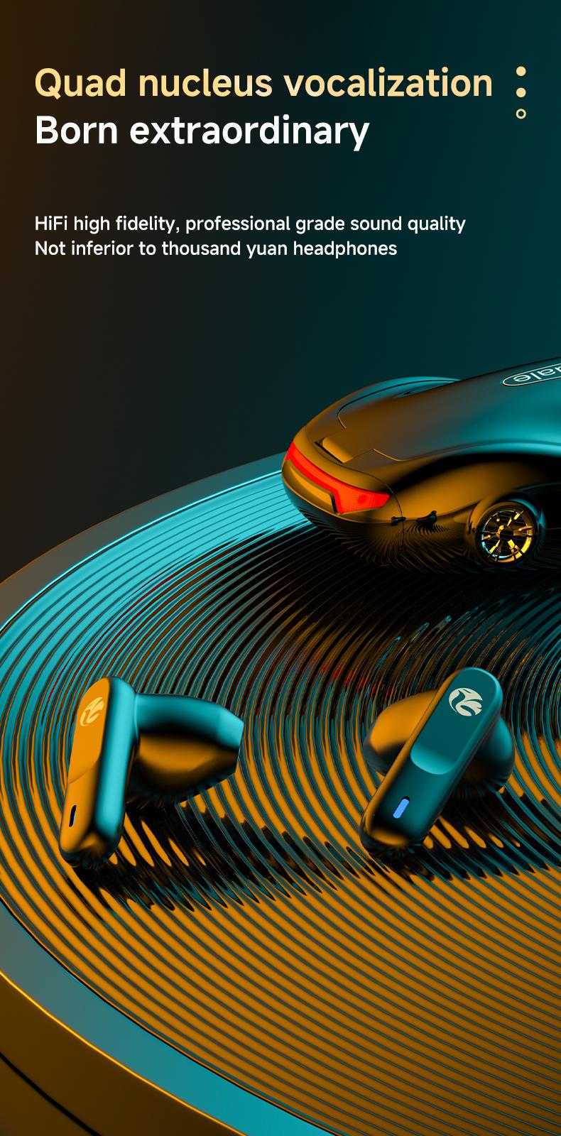 2026 New Production Wireless Bluetooth Earbuds Gaming Headphones with Smart Touch Controls 80% Noise Cancellation for Office Sports Leisure Use