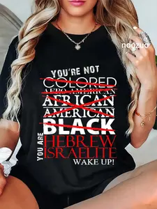 100% Cotton Unisex wake up israel- hebrew israelite clothing T-Shirt Casual Graphic Printed Tee