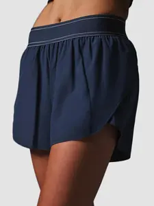 Women's Sporty Shorts, Elastic Waistband with Pockets, Running Daily Sports Pants, Comfortable Fit, Ideal for Outdoor Activities, Solid Sports Shorts