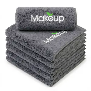 Reusable Makeup Remover Wash Cloths – Ultra Soft Microfiber Face Towels for Easy Makeup Removal, Quick Dry & Machine Washable, Grey 13x13 Inch, 6 Pack
