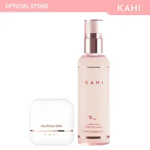 KAHI Refresh & Shield Set - Airy Fit Sun Stick SPF 50 + Fine Line Bounce Collagen Serum Facial Mist Ampoule
