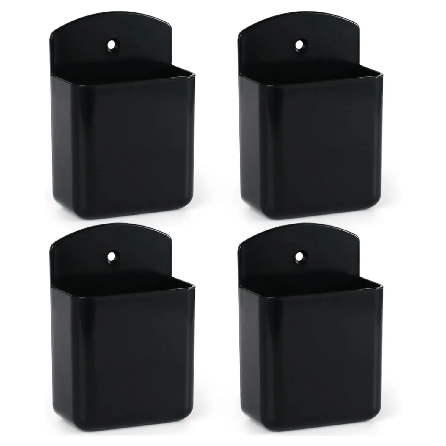4PCS Remote Control Holder Wall Mount, TV Controller Holder, Self Adhesive Remote Holder, Wall Pen Holder Storage Accessories for Home Office School (Black)