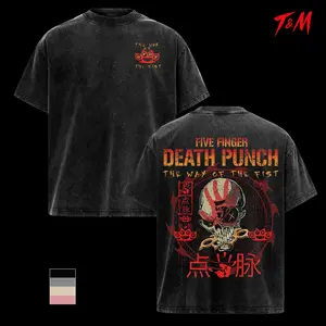 The Way Of The Fist Anniversary 5FDP Shirt | Washed Retro Metal Heavyweight Cotton Tee | Babymetal Style Unisex Oversized T-Shirt | Rock Band Graphic Merch | Vintage Music Lover Top