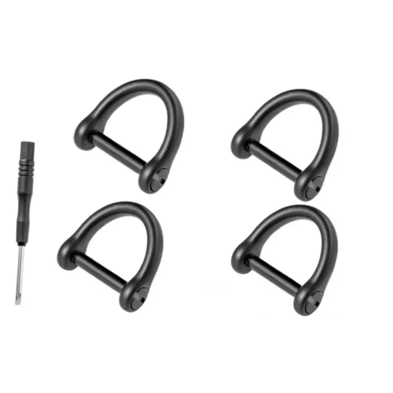 4-Pcs D-Shape Keychain Key Fob Set, 1/2 in Durable D-Ring Buckle, 1 Stainless Steel Screwdriver & Metal Horseshoe Buckle, Heat-Resistant Corrosion-Resistant Good Elasticity Sewing Accessories for Car Keys & DIY Leather Craft