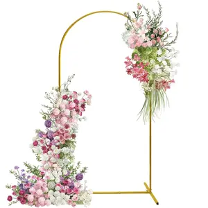 6.6 ft Arch Backdrop Stand, Gold Arch Stand for Wedding Birthday Party Bridal Baby Shower Balloon Arch Decoration