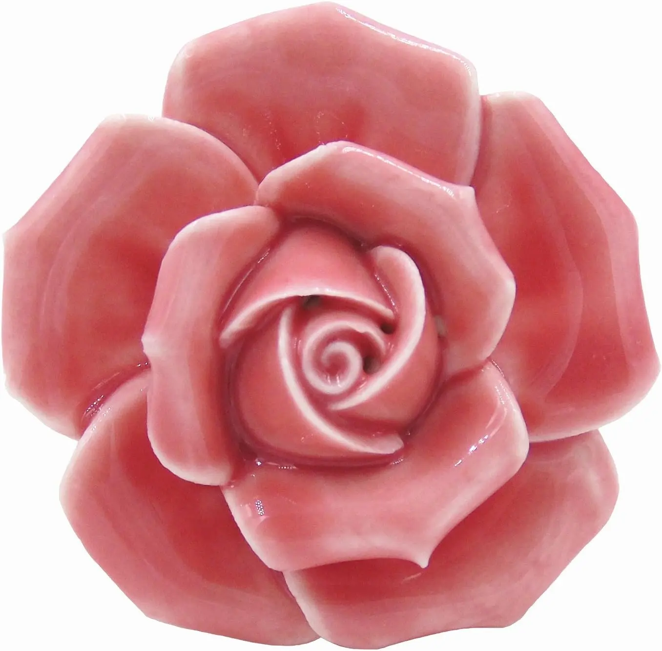 2pcs-Pack Ceramic Vinta Floral Ro Dresr Clot Kitchen Cupboard Dwer Knobs Handle Decor Pulls w/Screws (Pink)