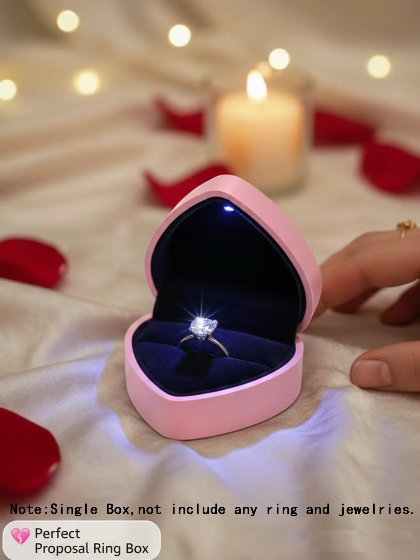 Heart-Shaped Luxury Jewelry Box, Perfect for Proposal, Valentine's Day, Diamond, Wedding, Anniversary Gift, Elegant Ring Box, Diamond Gifts