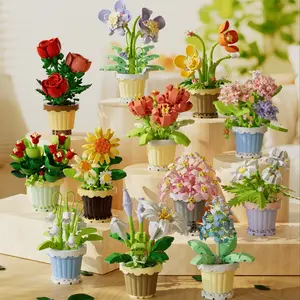 Mini Brick Flower Pot Plant, Never Fades Flowers, Building Block Toy, Adult Building Blocks, Home Decor, Office Decoration, Gift Idea