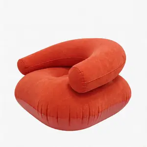 U-Shape Inflatable Sofa, Curved Sofa, Wide Cushion, Deep Seat, Durable PVC Material, Foldable, Indoor/outdoor Use, Perfect for Parties, BBQ, Includes Air Pump