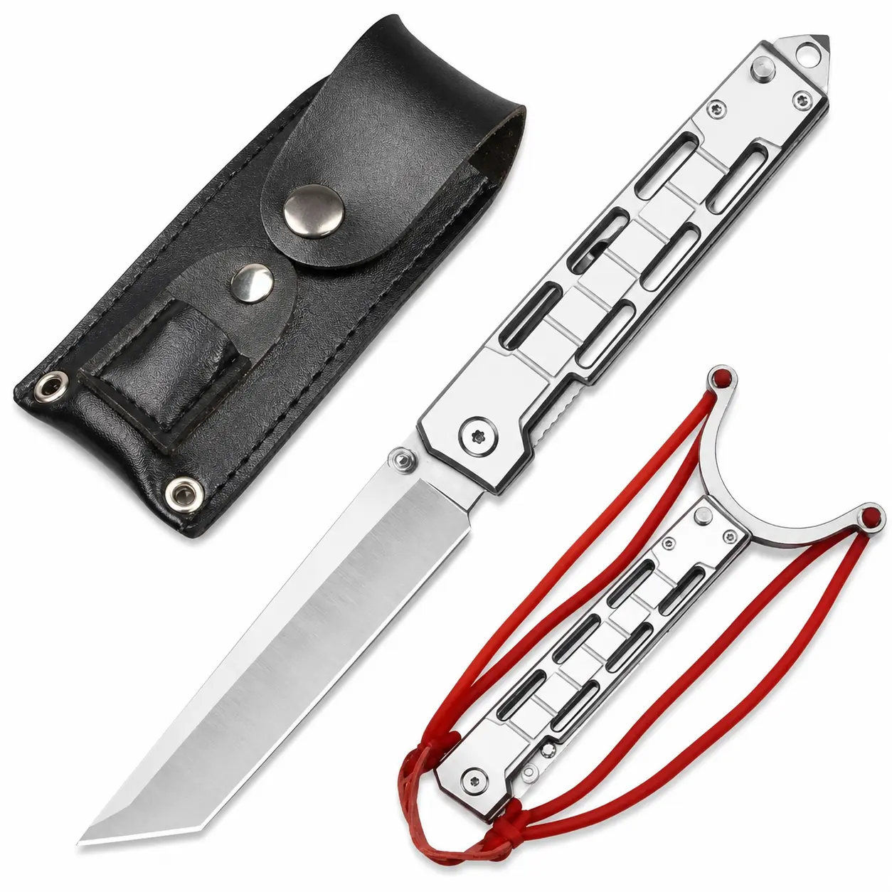 Outdoor Folding Multi-Tool Knife - Compact Stainless Steel Utility Gear with Retractable Blade, Portable Camping Tool with Utility Look