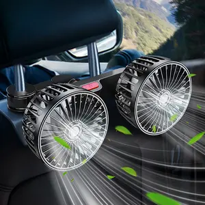 Fan for Car Backseat, USB Car Fan with Dual Heads, 3 Speed Strong Wind Car Cooling Fan Rear Seat Air Circulation Fan with 360 Degree Adjustable Clip