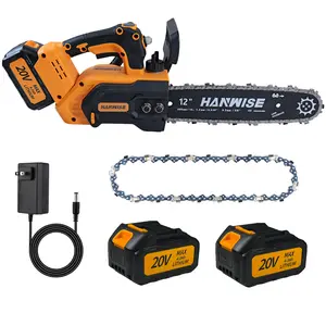 Chainsaw featuring a brushless motor and automatic oiling system — 12-inch cordless chainsaw with safety lock, available in 12-inch and 6-inch options. Ideal for men’s cordless logging, DIY woodworking, and landscaping—an ideal gift.