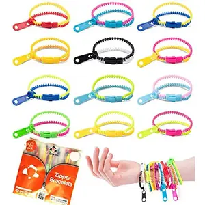 UpBrands 120 Students Incentives Friendship Zipper Bracelets 7.5”, Easter Favors