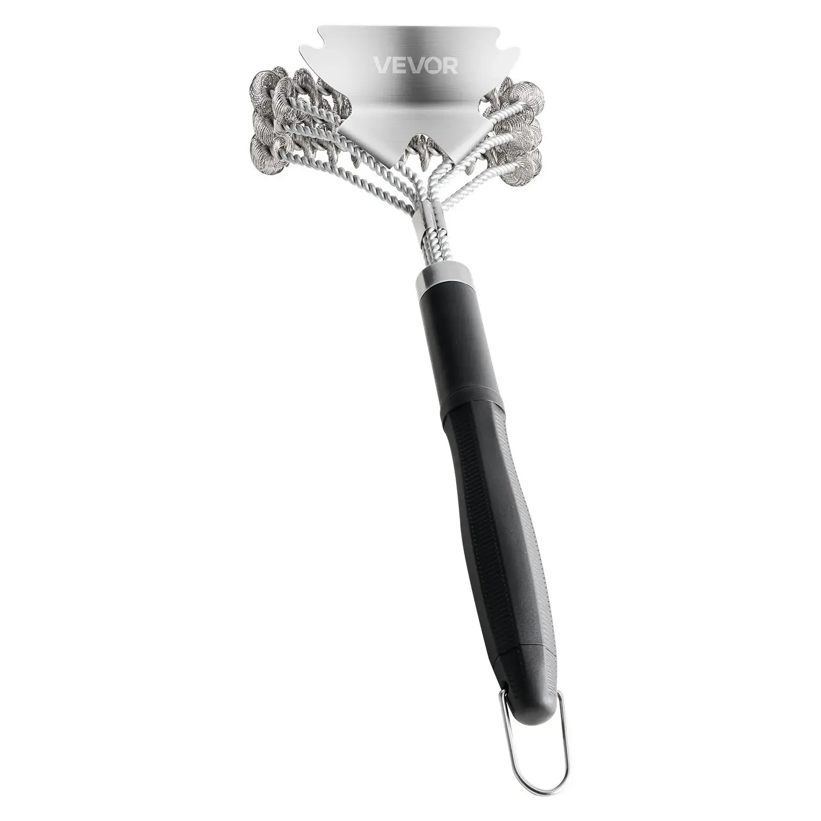 【Summerfinds】VEVOR Grill Brush and Scraper,  BBQ Brush for Outdoor Grills, Stainless Steel Woven Wire, Bristle Free Barbecue Brushes for Porcelain, Charcoal, Grate Cleaner Grill Accessories, 17 in
