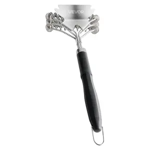 【Father's Day】VEVOR Grill Brush and Scraper,  BBQ Brush for Outdoor Grills, Stainless Steel Woven Wire, Bristle Free Barbecue Brushes for Porcelain, Charcoal, Grate Cleaner Grill Accessories, 17 in