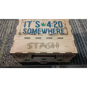 Small Premium Custom Made Laser Engraved Stash Box
