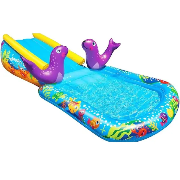 My First Water Slide for Toddlers Kids Water Slide with Sprinkler Backyard Splash Slide Inflatable Summer Water Play Toy Outdoor Slip and Slide for Boys & Girls Ages 3+ Easy Setup Lawn Water Toy