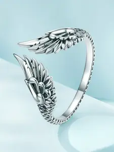 Women's Feather Angel Wings Ring, Unique Rings, Sexy Plain Design, Alloy Material, All-Season Jewelry Gift for Women & Girls, Elegant Everyday Ring
