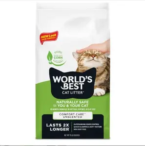 WORLD'S BEST CAT LITTER Comfort Care Unscented 15-Pounds - Natural Ingredients, Quick Clumping, Flushable, 99% Dust Free & Made in USA - Long-Lasting Odor Control & Easy Scooping