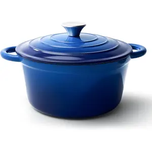 4.5 Quart Dutch Oven Pot with Lid, Non Stick Enameled Cast Iron Dutch Oven for Bread Baking,, Oven Safe Up to 500 ° F for Baking, Braising, Stews, Roasting, Blue