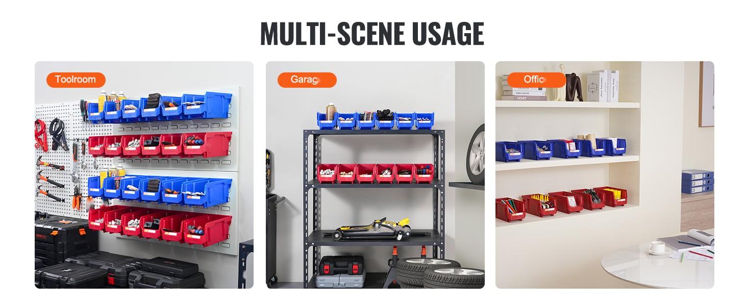 Plastic Storage Bin 11-Inch By 5-Inch By 5-Inch, Hanging Stackable Storage Organizer Bin In Blue And Red, 12-Pack, Heavy-Duty Stacking Containers For Closet, Kitchen, Office, Pantry Organization Plastic Storage Bin 11-Inch By 5-Inch By 5-Inch, Hanging Stackable Storage Organizer Bin In Blue And Red, 12-Pack, Heavy-Duty Stacking Containers For Closet, Kitchen, Office, Pantry Organization