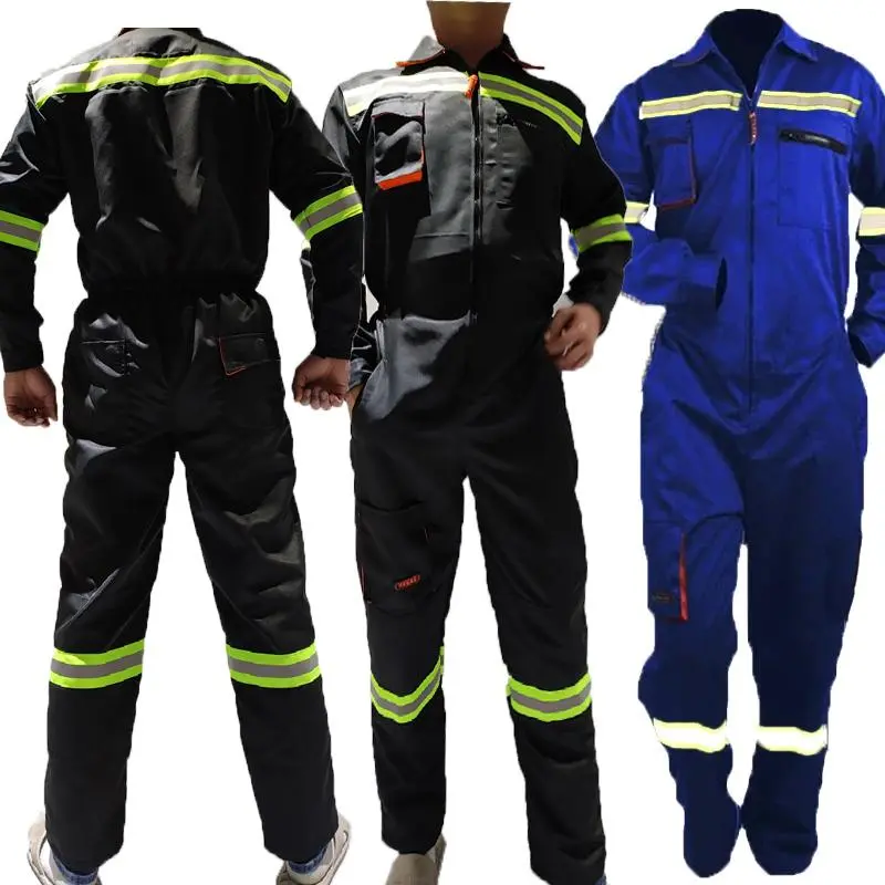 Unisex High-Visibility Workwear Coverall, Thin Full-length Safety Suit for Welding and Mechanics, Asian Fit, Plus Size