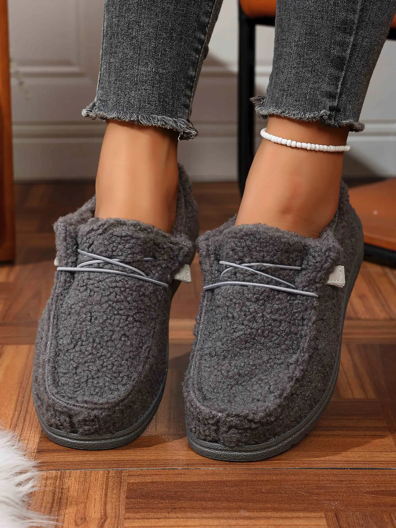 Women's Stylish Plush Walking Shoes for Comfort, Soft Anti-Slip Rubber Sole, Fleece-Lined Warm Winter Boots, Ideal for Home and Outdoors, Casual Warm Boots, Footwear