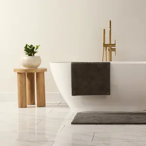 100% Cotton Plush & Loop Reversible Bath Mat