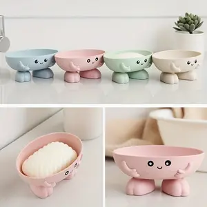 1pc Creative and cute soap dish, drainage soap tray, cartoon soap holder, bathroom soap stand.