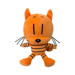 Dog Man’s Cat Character Plush Toy, 8-Inch, Inspired by Dav Pilkey's Dog Man Book Series, Orange