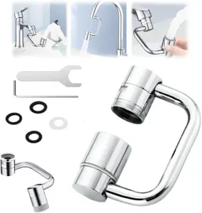 Rotatable Faucet Aerator Extension - for Effortless, All-Angle Control, Rotating Swivel Faucet Aerator Extender, Kitchen Bathroom Sink Faucets Sprayer Attachment with 2 Mode Splash(1PC)