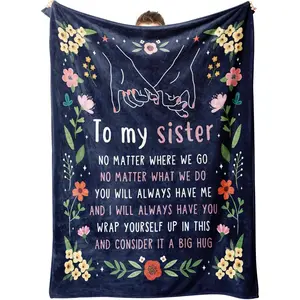 Sisters Gifts from Sister, Gifts for Sister Blanket, Birthday Gifts for Sister, Sister Gifts for Valentines Day Mothers Day, to My Sister Gifts Throw Blanket