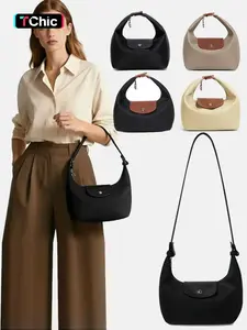Fashion Crescent Bag Lightweight Durable Nylon Handbag with Adjustable Strap, Satchel for Versatile Use, Multiple Colors, Stylish Essential Companion Hobo Crossbody Bag