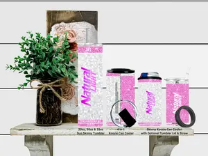 "Pink Natural Light" Skinny or 4 in 1 Koozie or 20oz, 30oz or 35oz Duo Skinny Tumbler