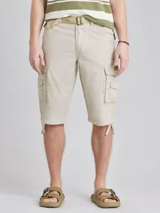 Cordova Men's Cargo Messenger Shorts – Below-the-Knee Utility Shorts with Belt & Multi-Pocket Design