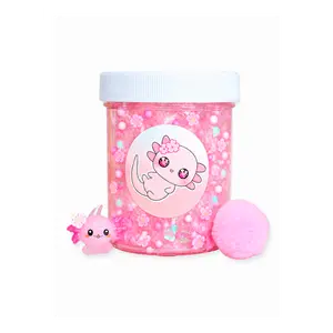 Pinky the Axolotl Slime – Thick Pink Pigment Clear Slime with Themed Charm Pack
