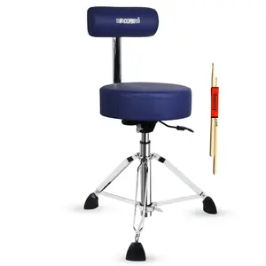 5 Core Drum Throne w Backrest 4" Padded Stool Airlift Adjustable 25.5" Drummer Chair 441Lb Capacity